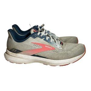 Brooks Launch 8 Running Shoes Athletic Sneakers Women Size 9.5 Gray Navy Pink